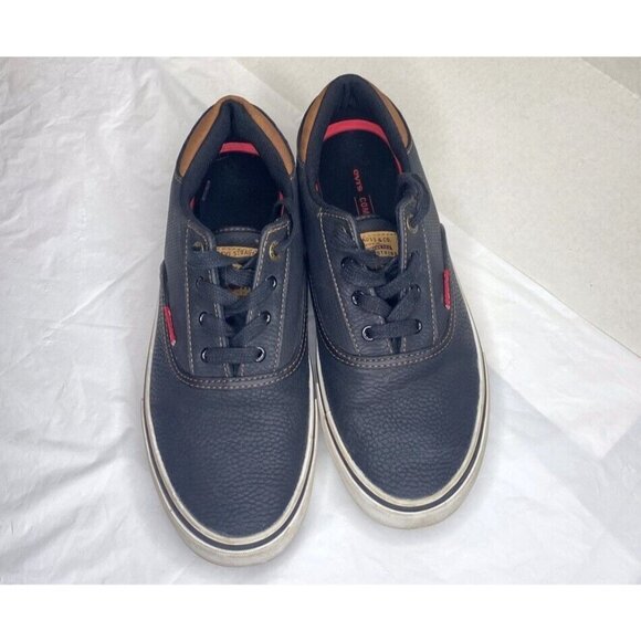 Levis Strauss Black Casual Mens Tennis Shoes Sneakers Comfort Flats Walk Size 8 - Picture 2 of 6